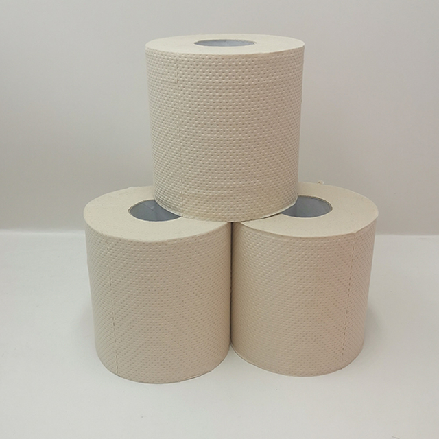 Eco-friendly unbleached bamboo pulp toilet paper