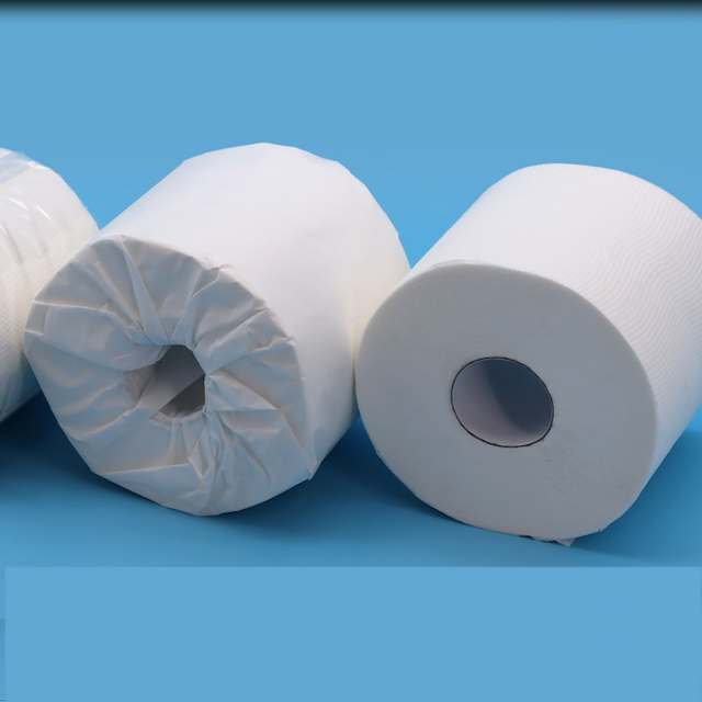 Environmentally friendly recycled toilet paper packaged in tissue paper