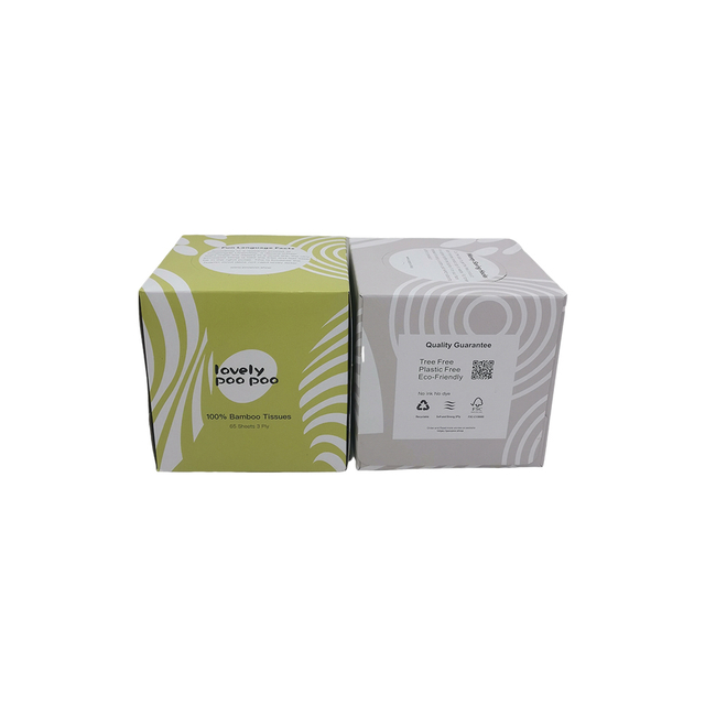 Boxed White Bamboo Pulp Facial Tissue